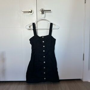 Black Denim Button-Down Dress